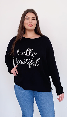 Hello Beautiful Sweater Live Bella Boutique